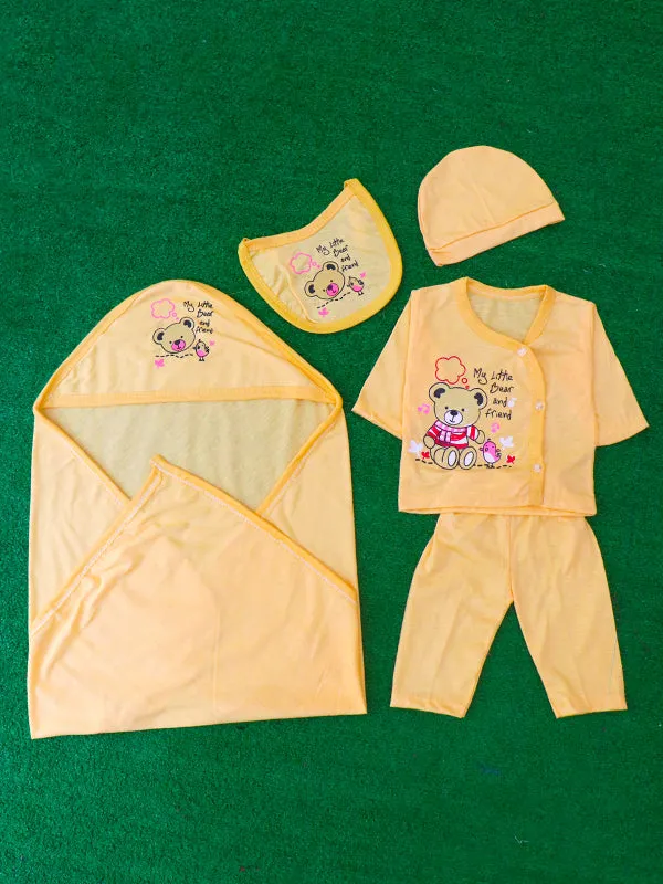 0Mth - 3Mth Little Bear Yellow 5Pcs Gift Set For Newborn HG NBGS53