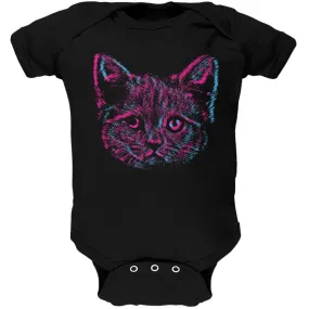 3D Cat Face Black Baby One Piece