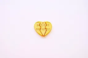 3pc Set Wholesale Vermeil Gold Best Bitches Charm Pendant- 18k gold plated 925 Silver Best Friends Charm, Best Bitches, Broken Heart Puzzle Charm, 259