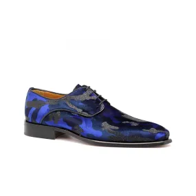 Ambrogio 40429-A147 Men's Shoes Black & Blue Fabric Derby Oxfords (AMBX1021)