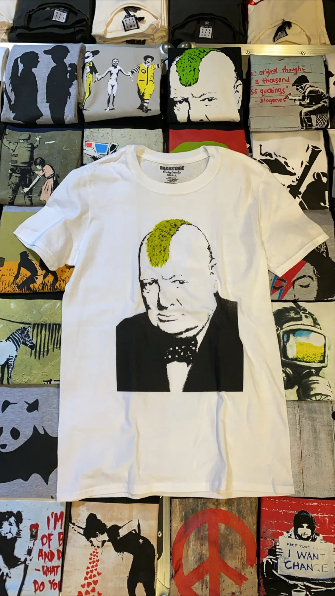 Banksy T-shirt - Churchill Mohawk