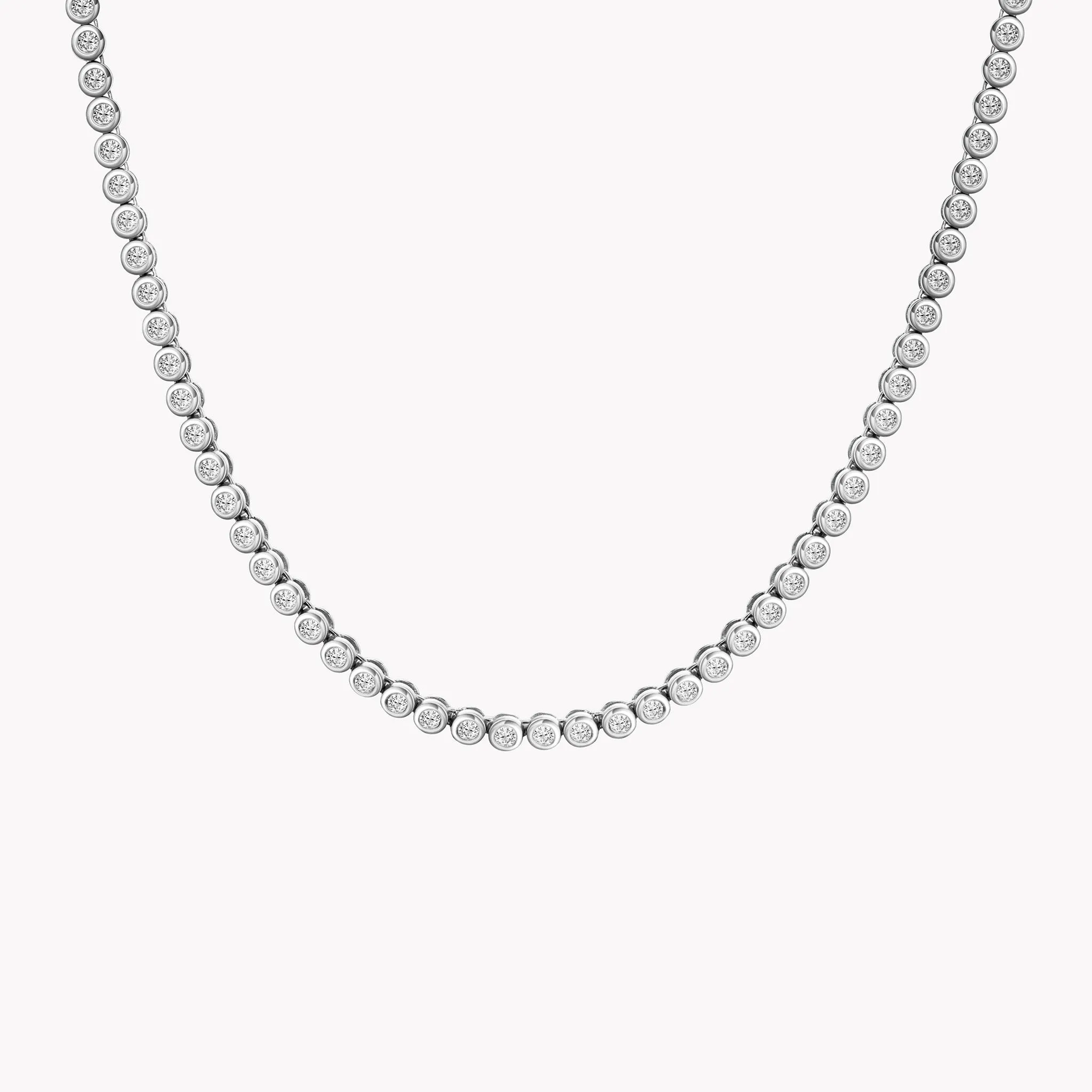 Bezel Set Diamond Tennis Necklace