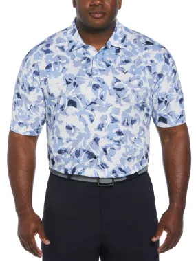 Big & Tall Tie Dye Palm Print Golf Polo