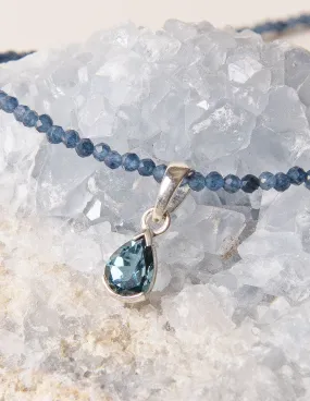 Blue Topaz on Beaded Kyanite Necklace - One of a Kind