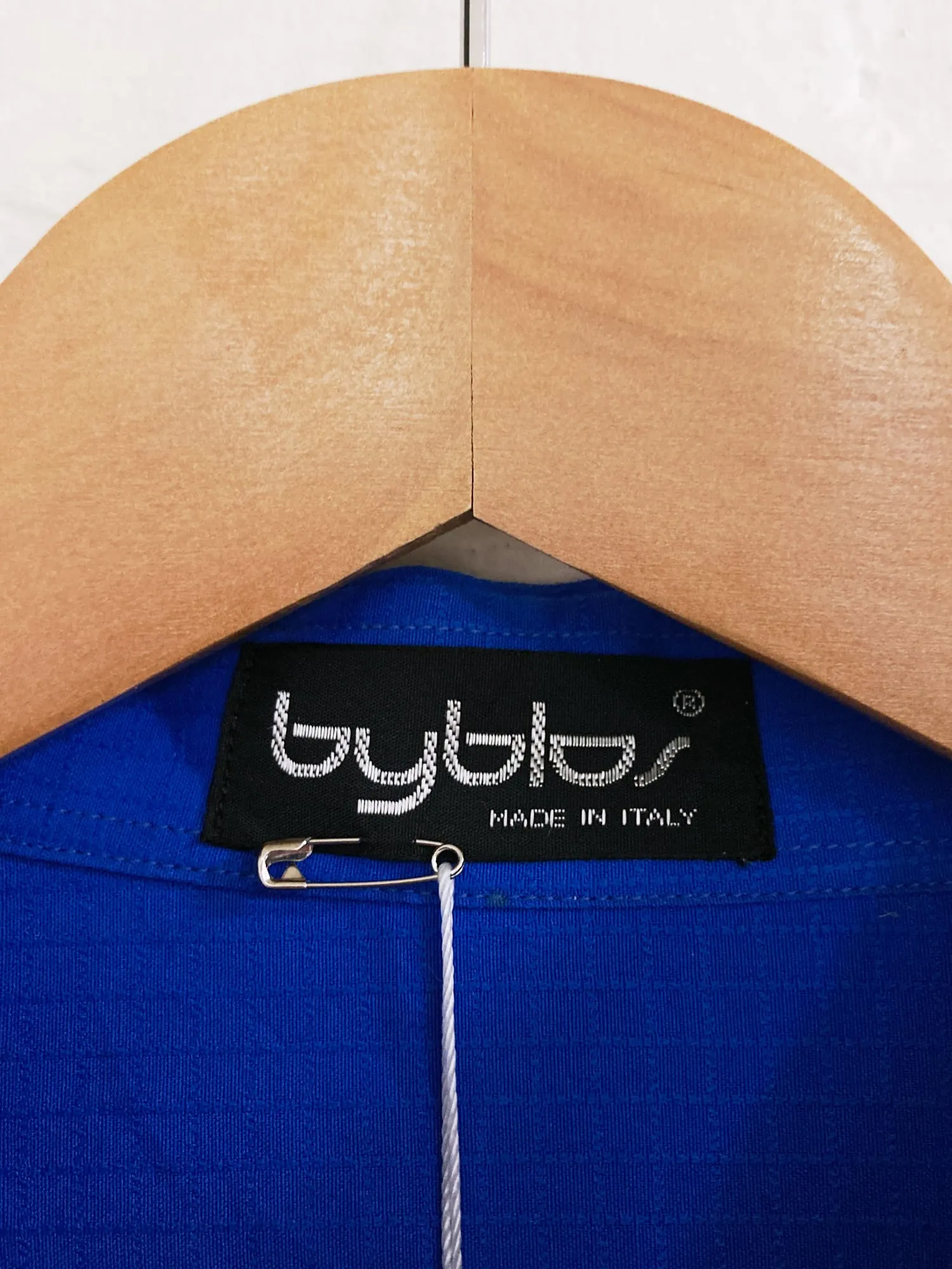 Byblos 1990s blue cotton ripstop long sleeve shirt