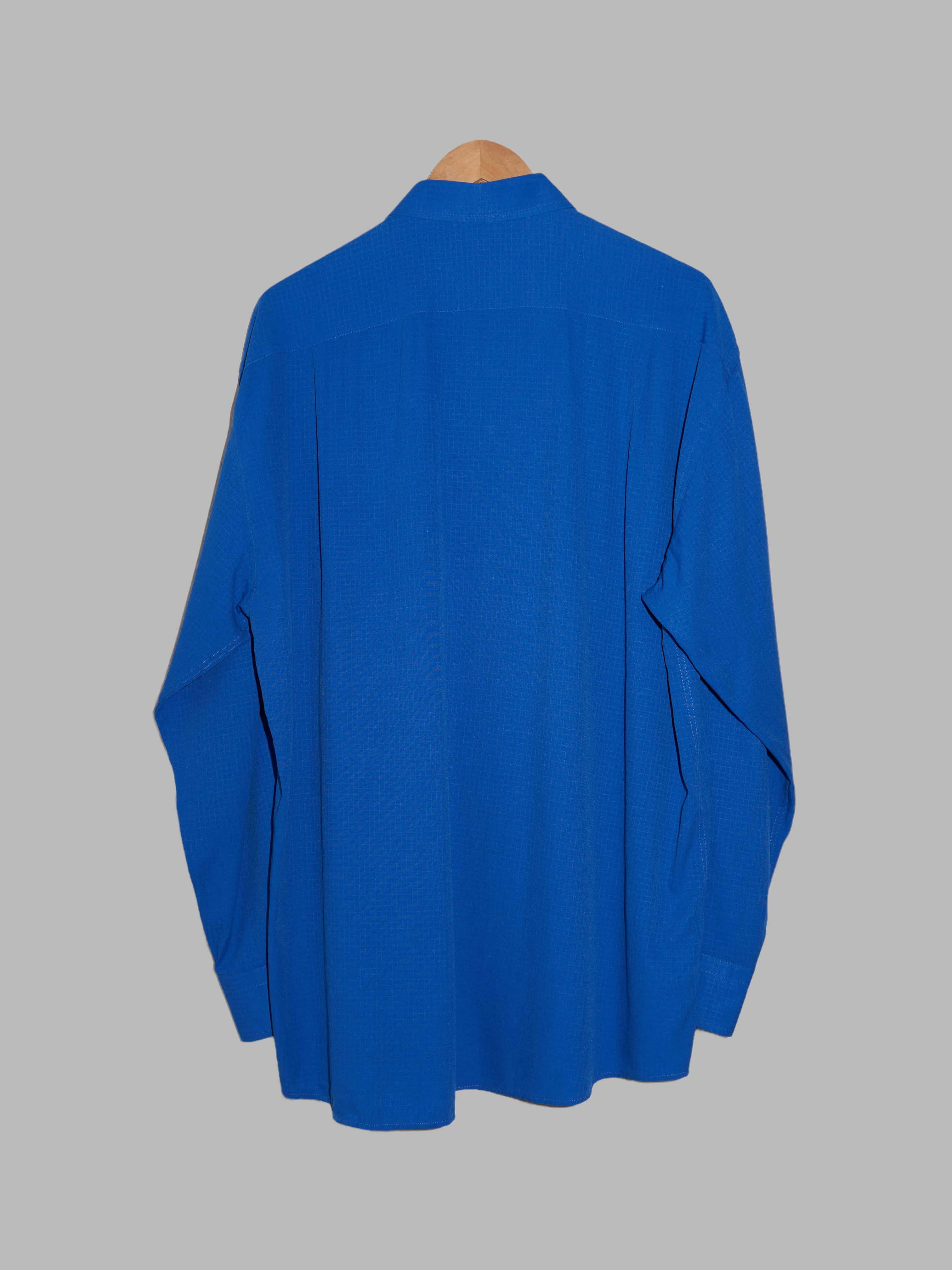 Byblos 1990s blue cotton ripstop long sleeve shirt