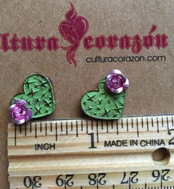 Cactus Heart ~ Wood Studs