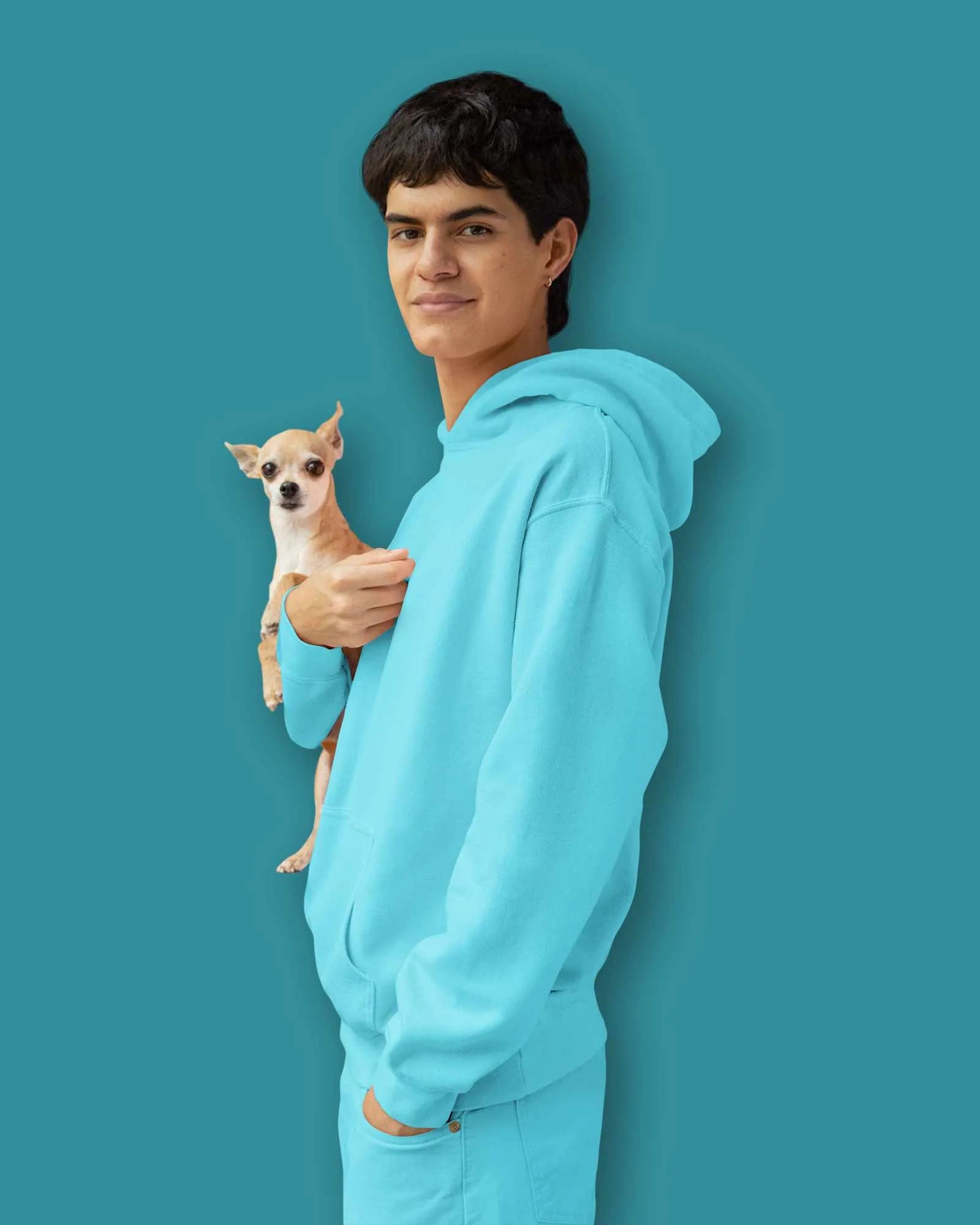 Classic Hoodie: Cyan Blue