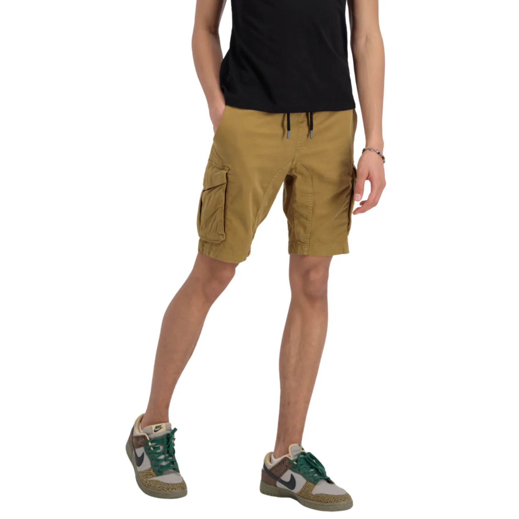 Cotton Twill Jogger Short - Khaki