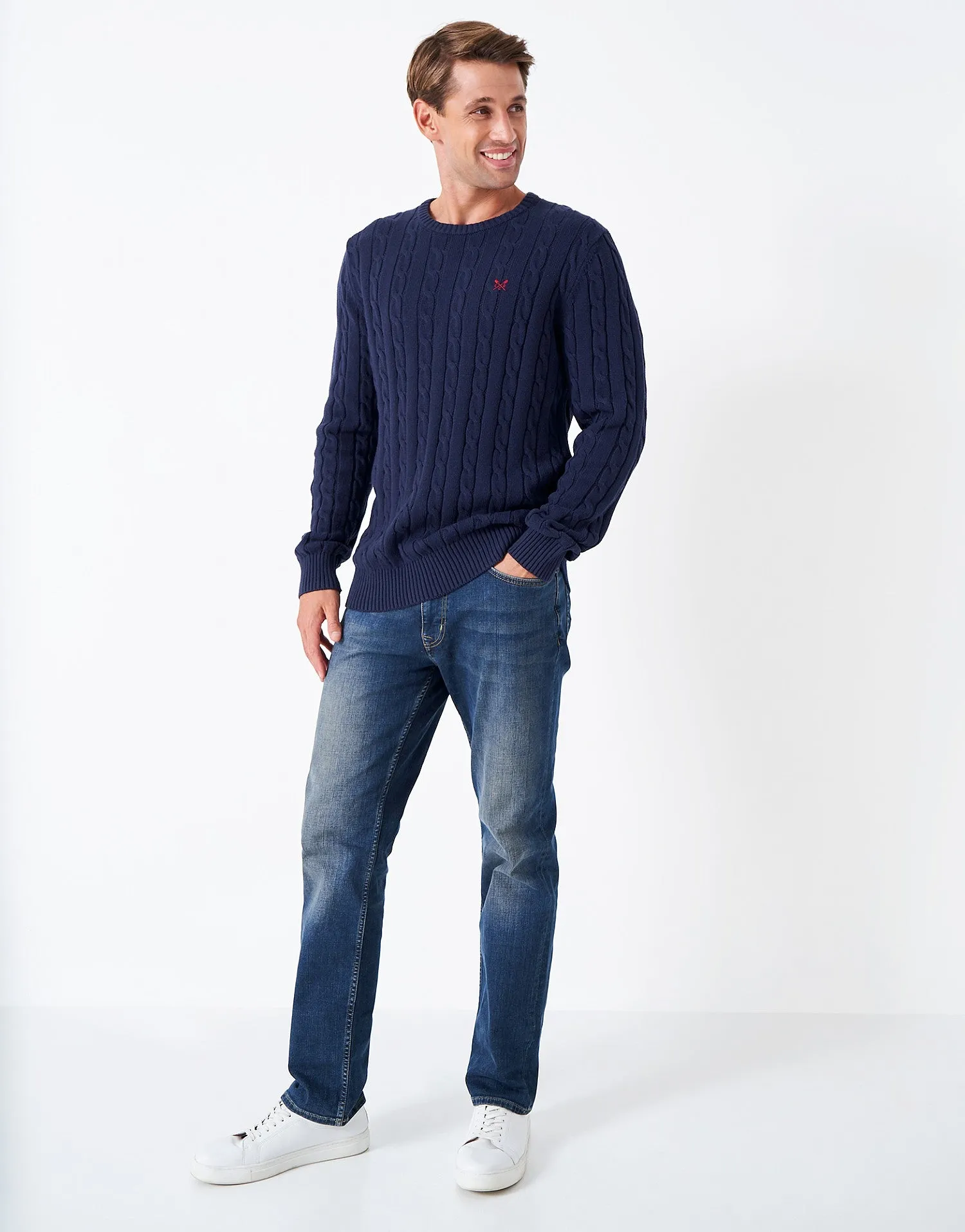 Crew Clothing Mens Cable Crew Jumper