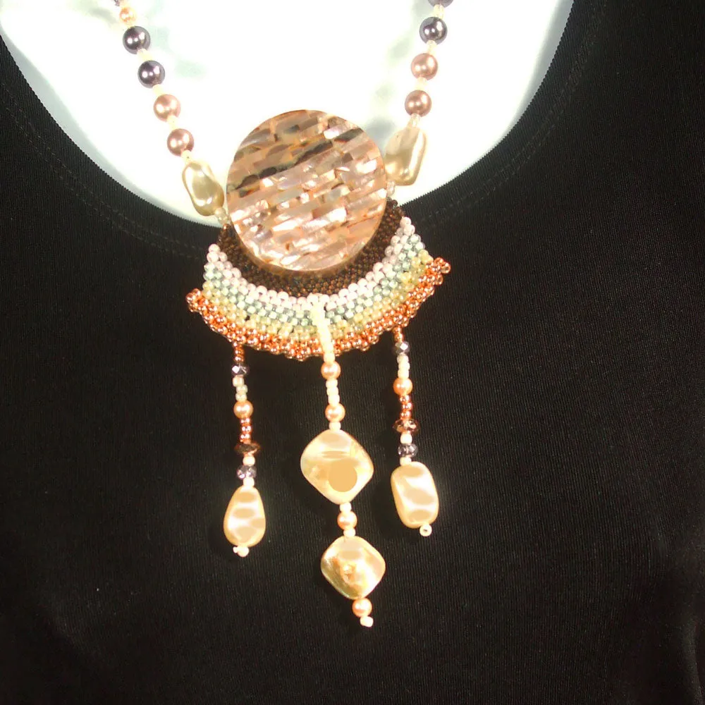 Danesa, Mother of Pearl Center Piece, Pendant, Necklace