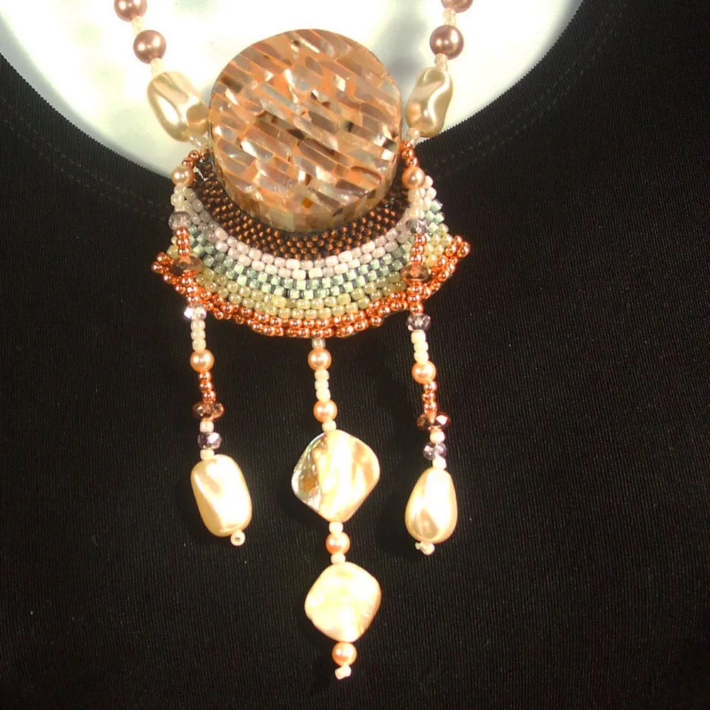 Danesa, Mother of Pearl Center Piece, Pendant, Necklace