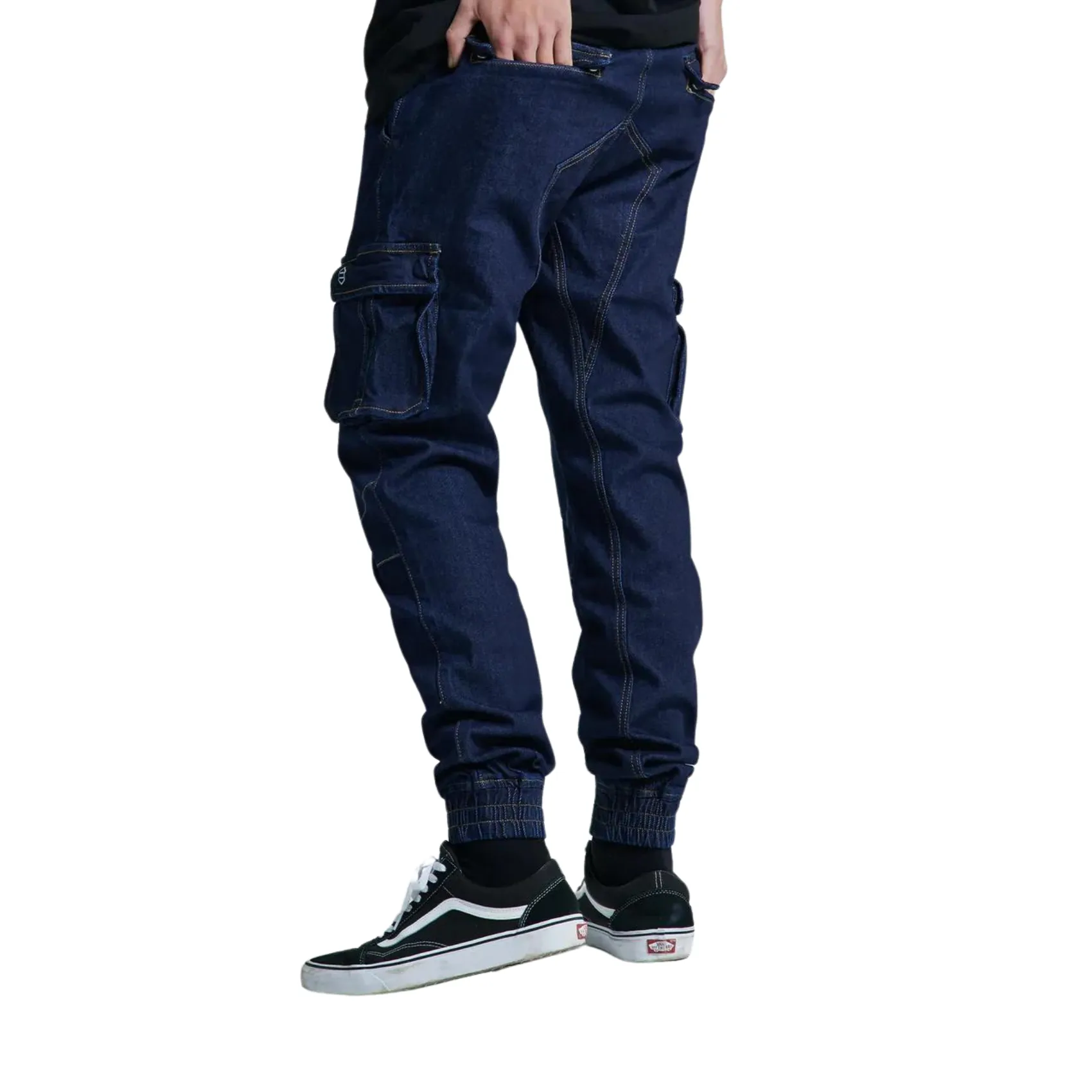 Denim Pants Cargo Long 02 - Bue