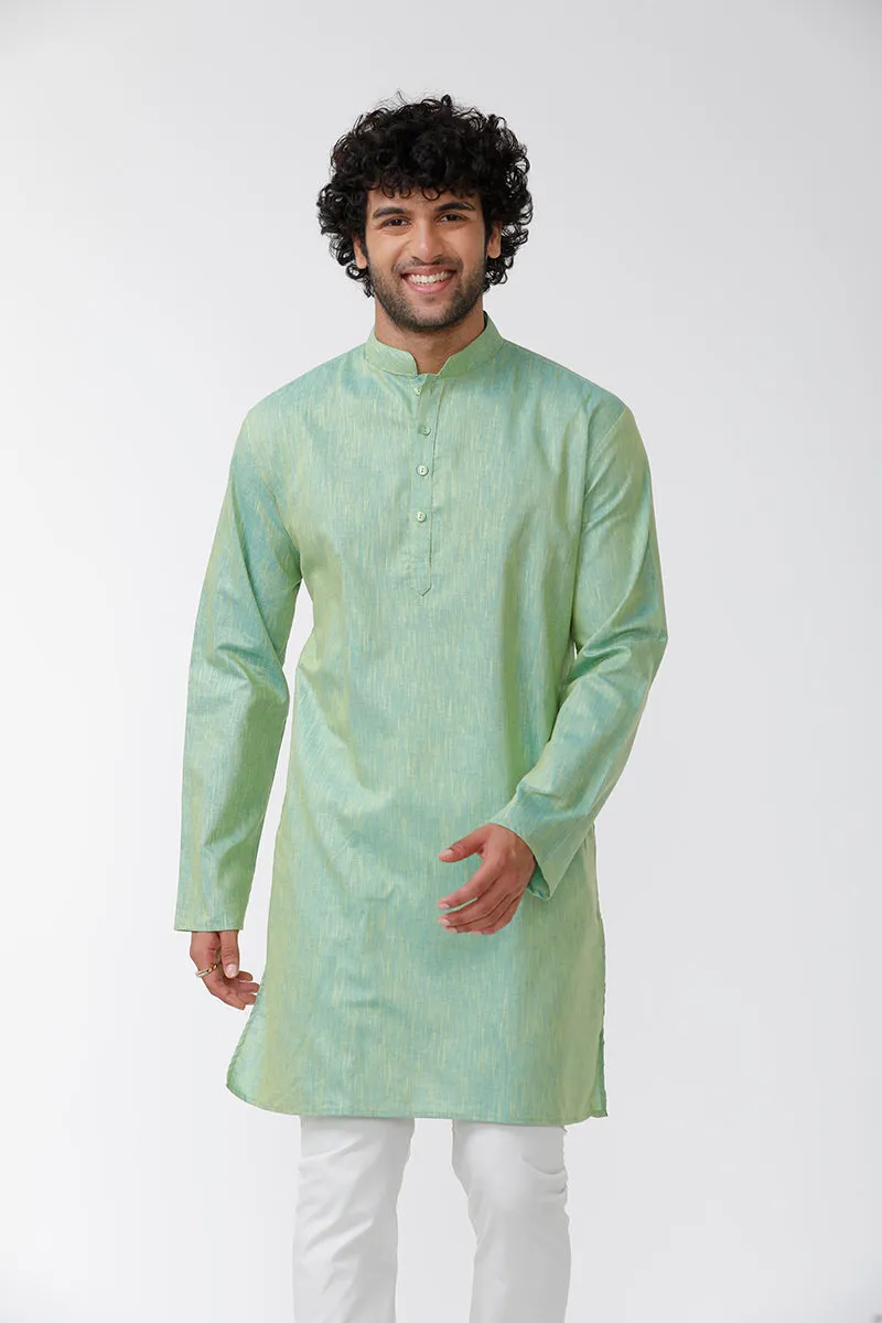 Exotic - Green Long Kurta For Mens | Uathaym