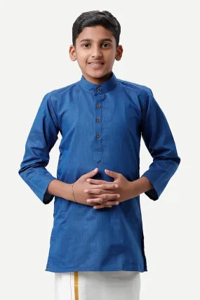 Exotic - Navy Blue Kurta For Kids | Uathayam