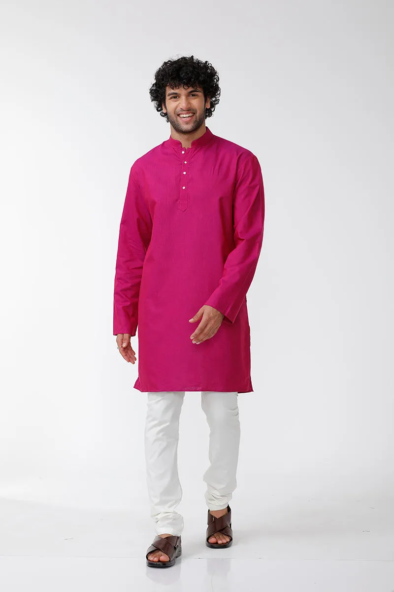 Exotic - Pink Long Kurta For Mens | Uathaym