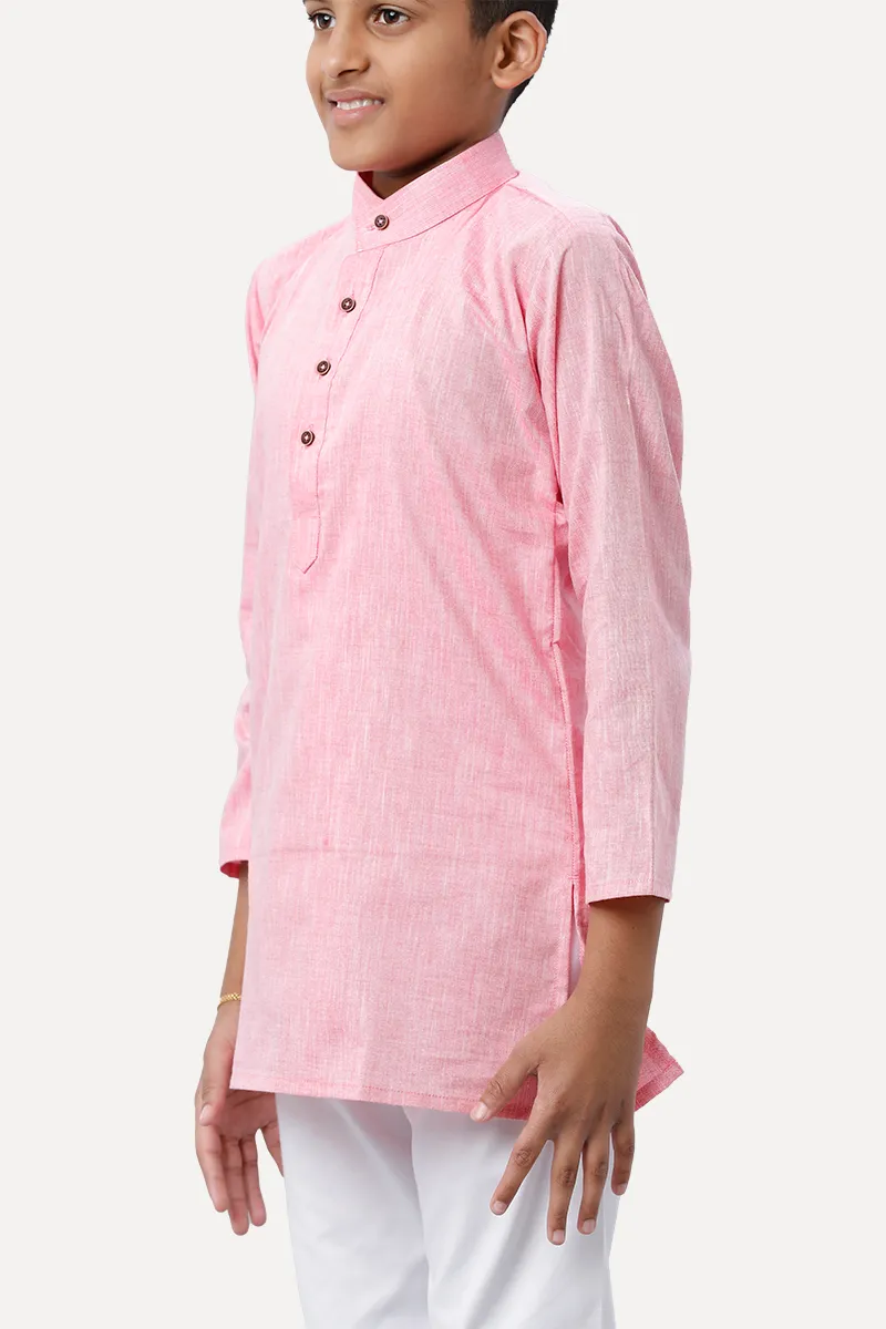 Exotic - Soft Pink Kurta and Pyjama 2 In 1 Set For Kids | Uathayam