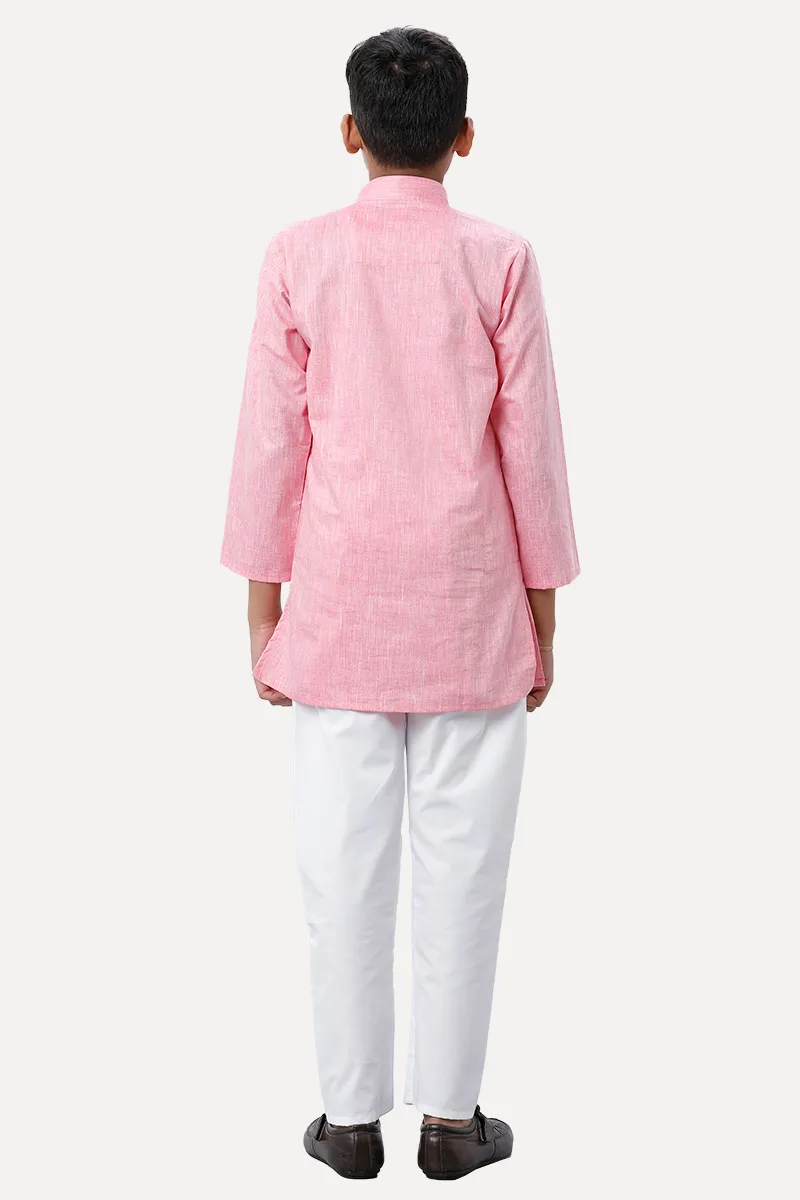 Exotic - Soft Pink Kurta and Pyjama 2 In 1 Set For Kids | Uathayam