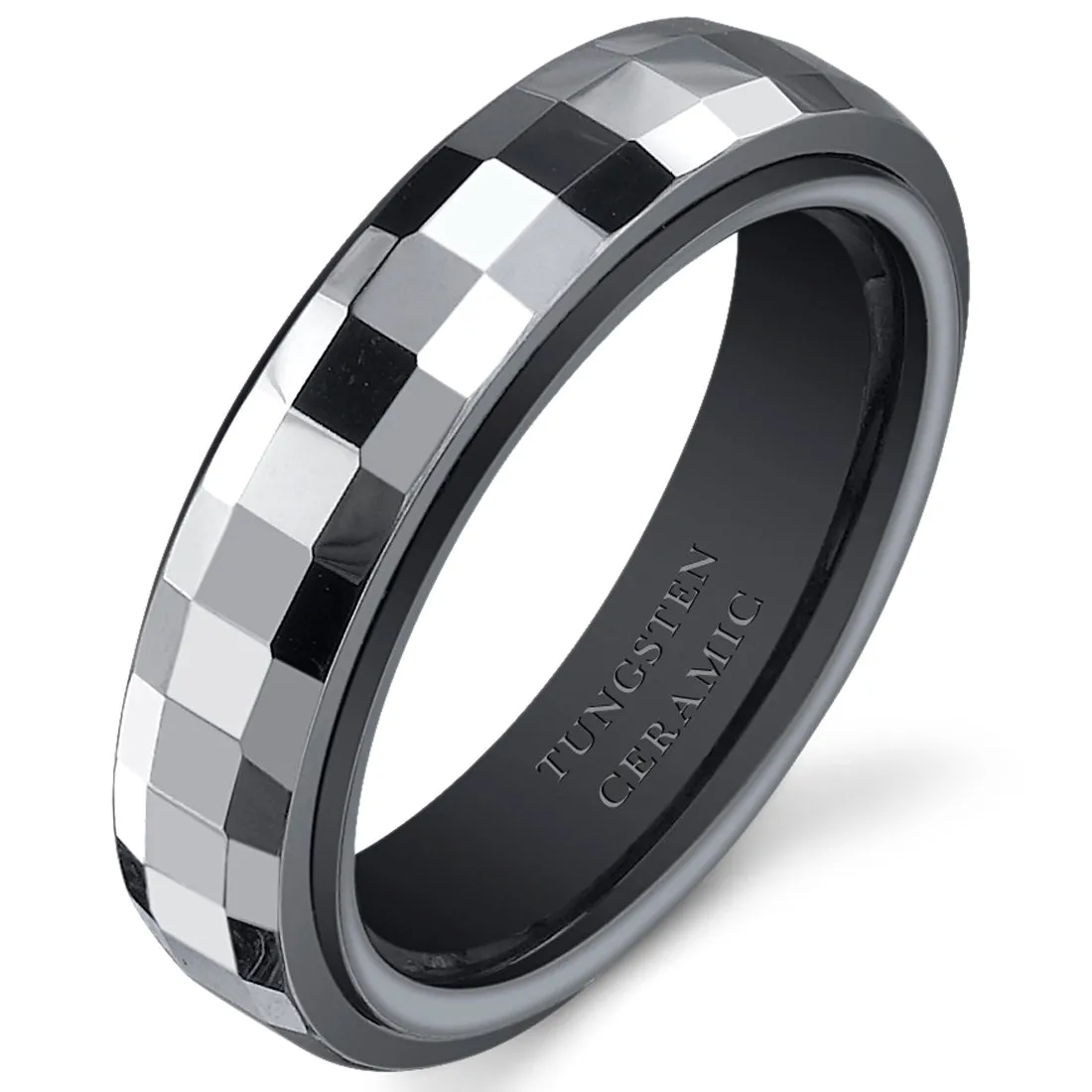 Gunmetal Color 5mm Womens Tungsten Ceramic Band Size 7.5