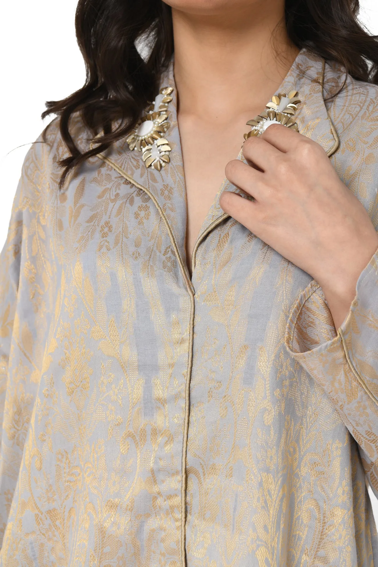 Jacquard Embellished Shirt