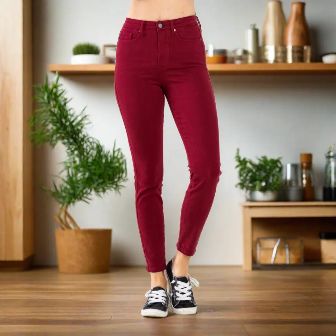 Judy Blue Tummy Control Scarlet Skinny