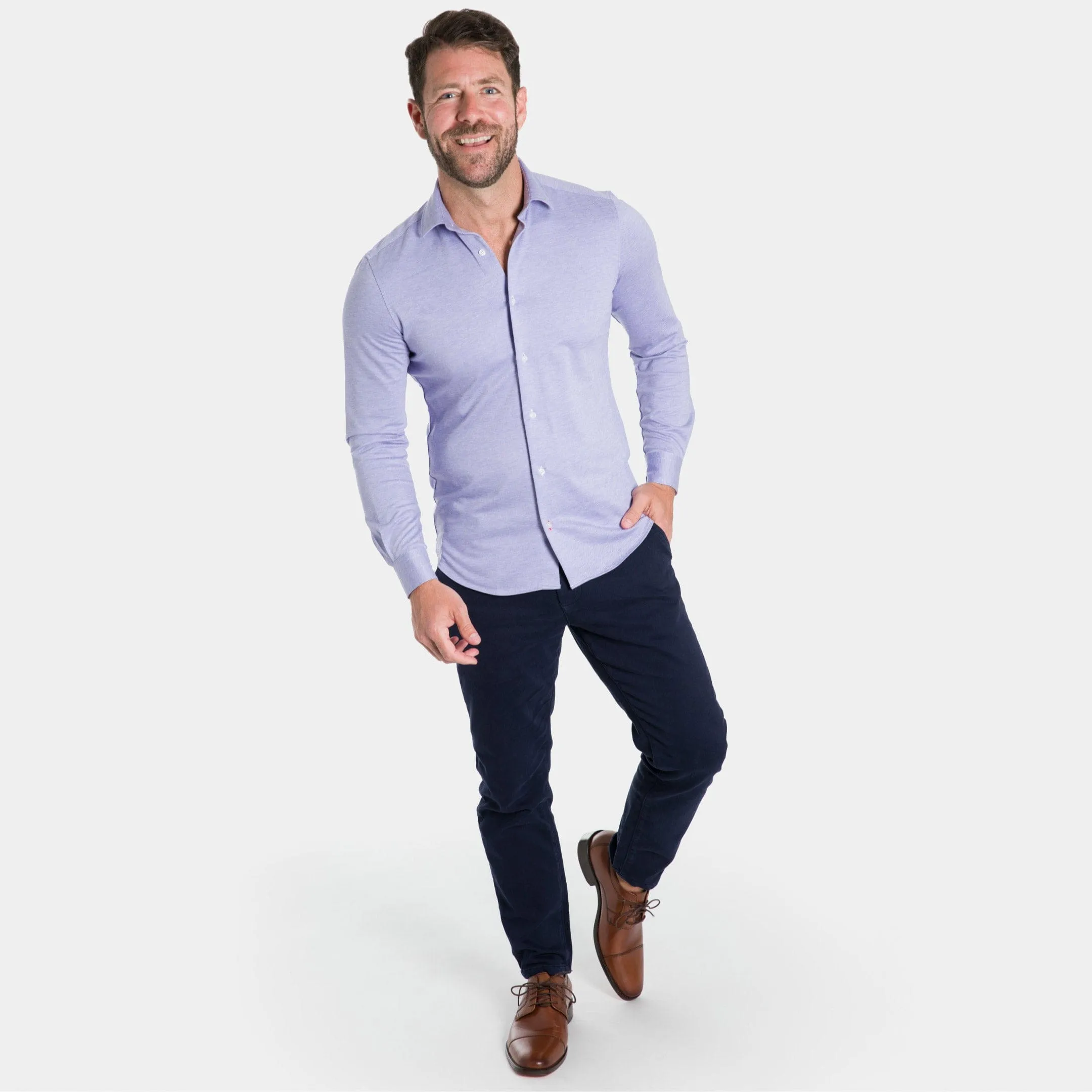 Lavender Mélange Performance Stretch Shirt