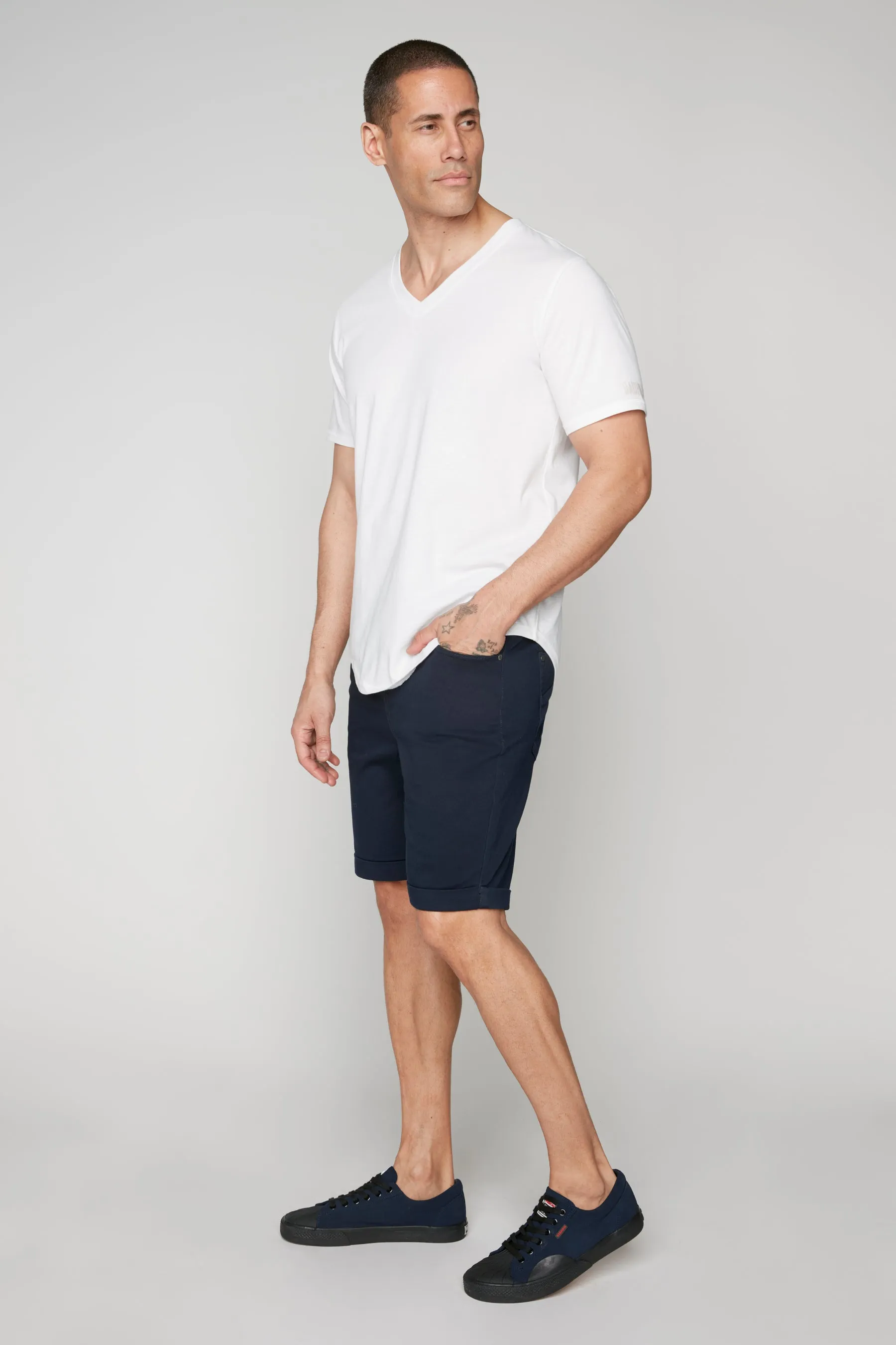 LENNON - Mens Rolled Up Shorts - Navy