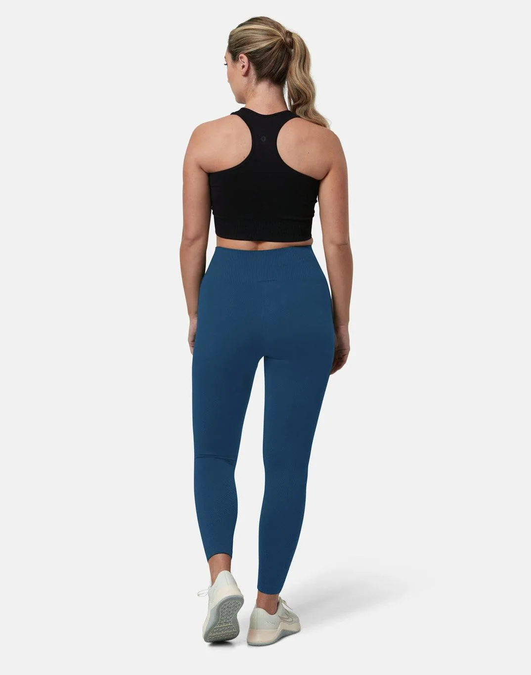 Lotus Chevron 7/8 Leggings in Petrol Blue