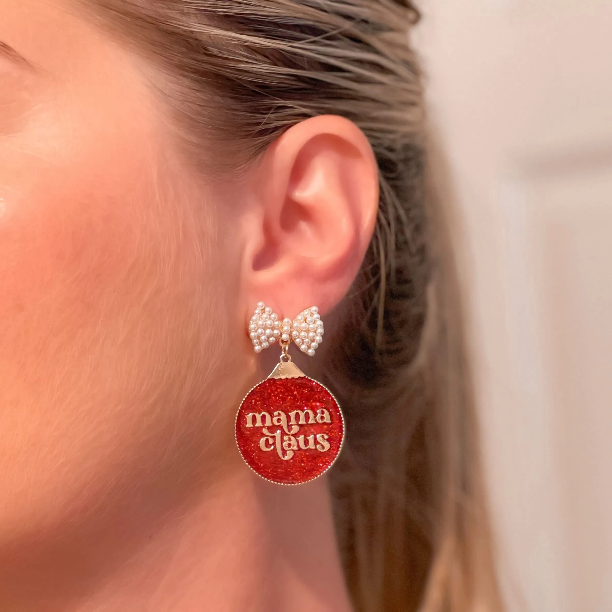 'Mama Claus' Dangle Earrings