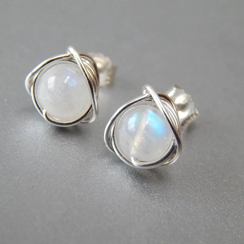 Mini Lantern Moonstone Earrings