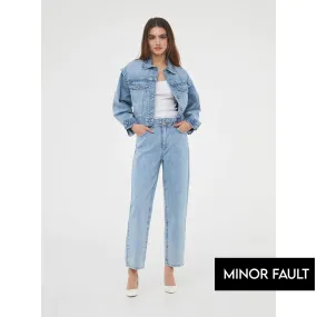 (Minor Fault) Light Blue Paper Bag Mom Jeans