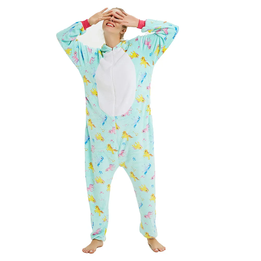 Mint Unicorn (with Unicorns Pattern Print) Adult Onesie