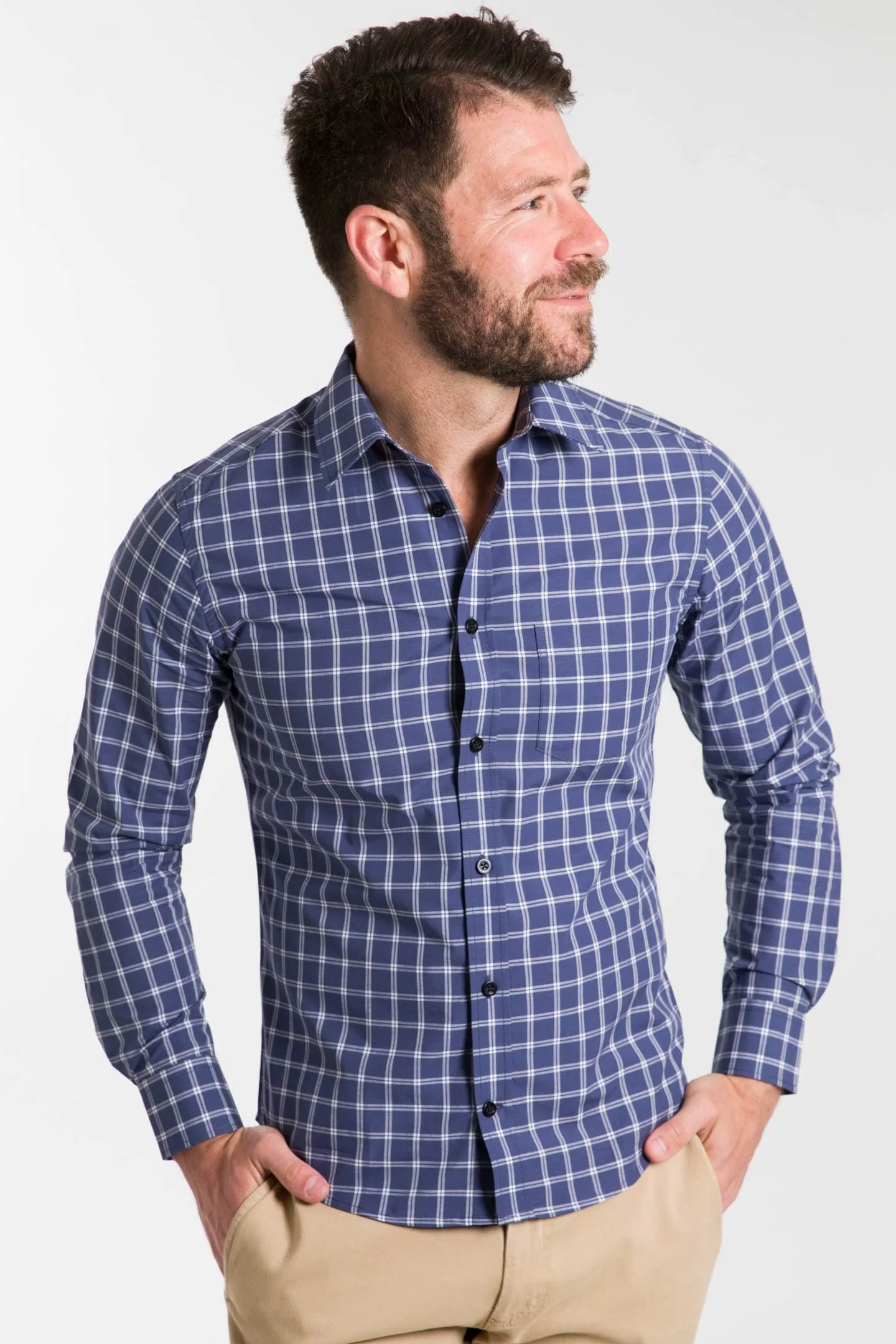 Navy Check Shirt