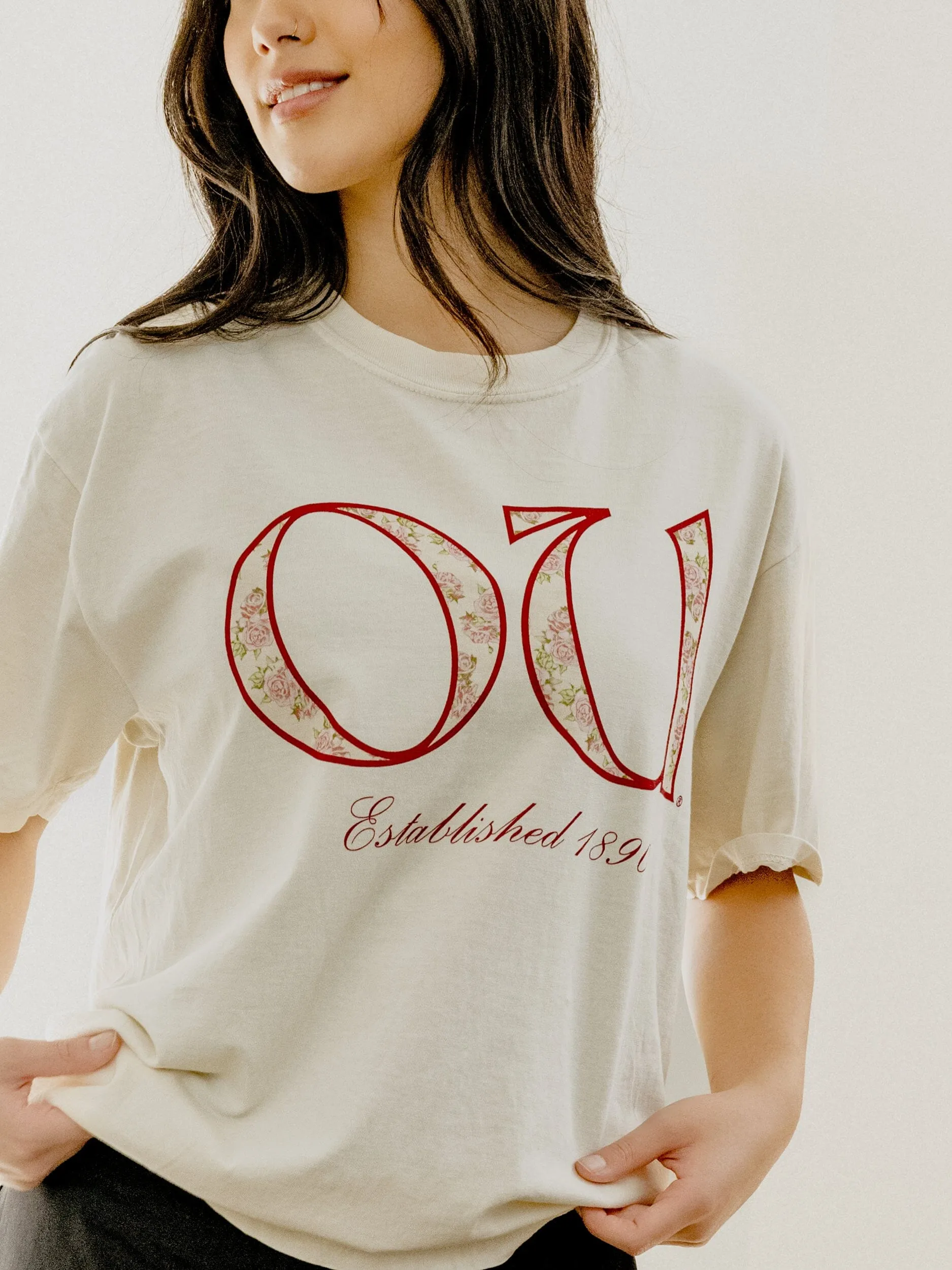 OU Sooners Palace Rose Natural Tee