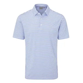 Ping Owain Striped Golf Polo Shirt - Spring Blue/White