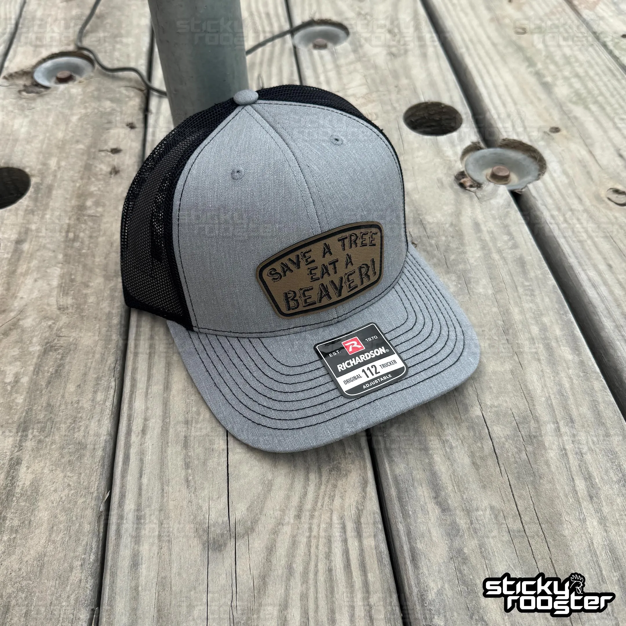 Save A Tree, Eat A Beaver Leather Patch hat