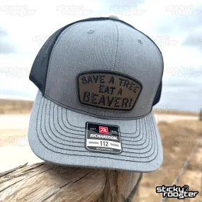 Save A Tree, Eat A Beaver Leather Patch hat