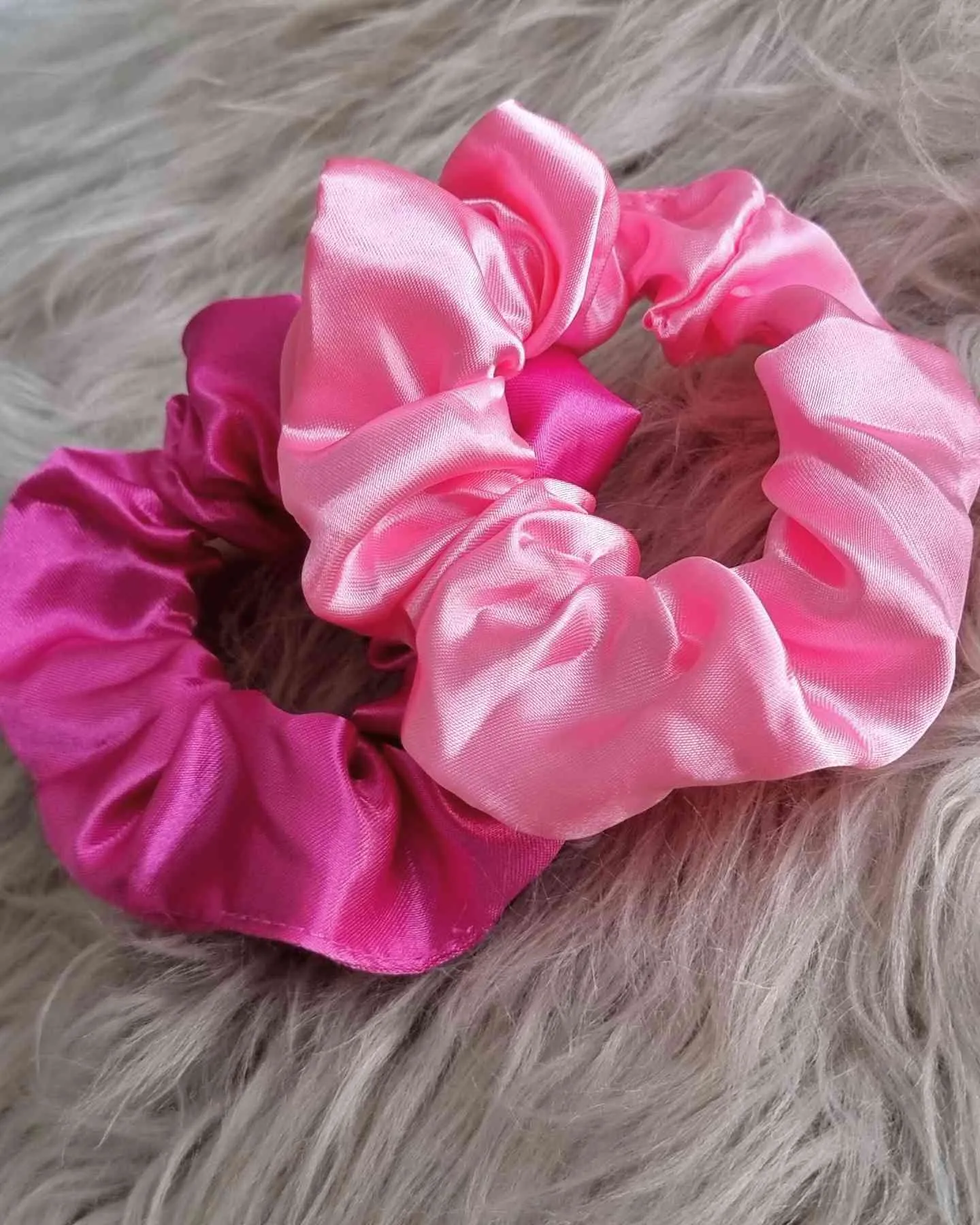 Scrunchie Satin Set Pink | Handmade