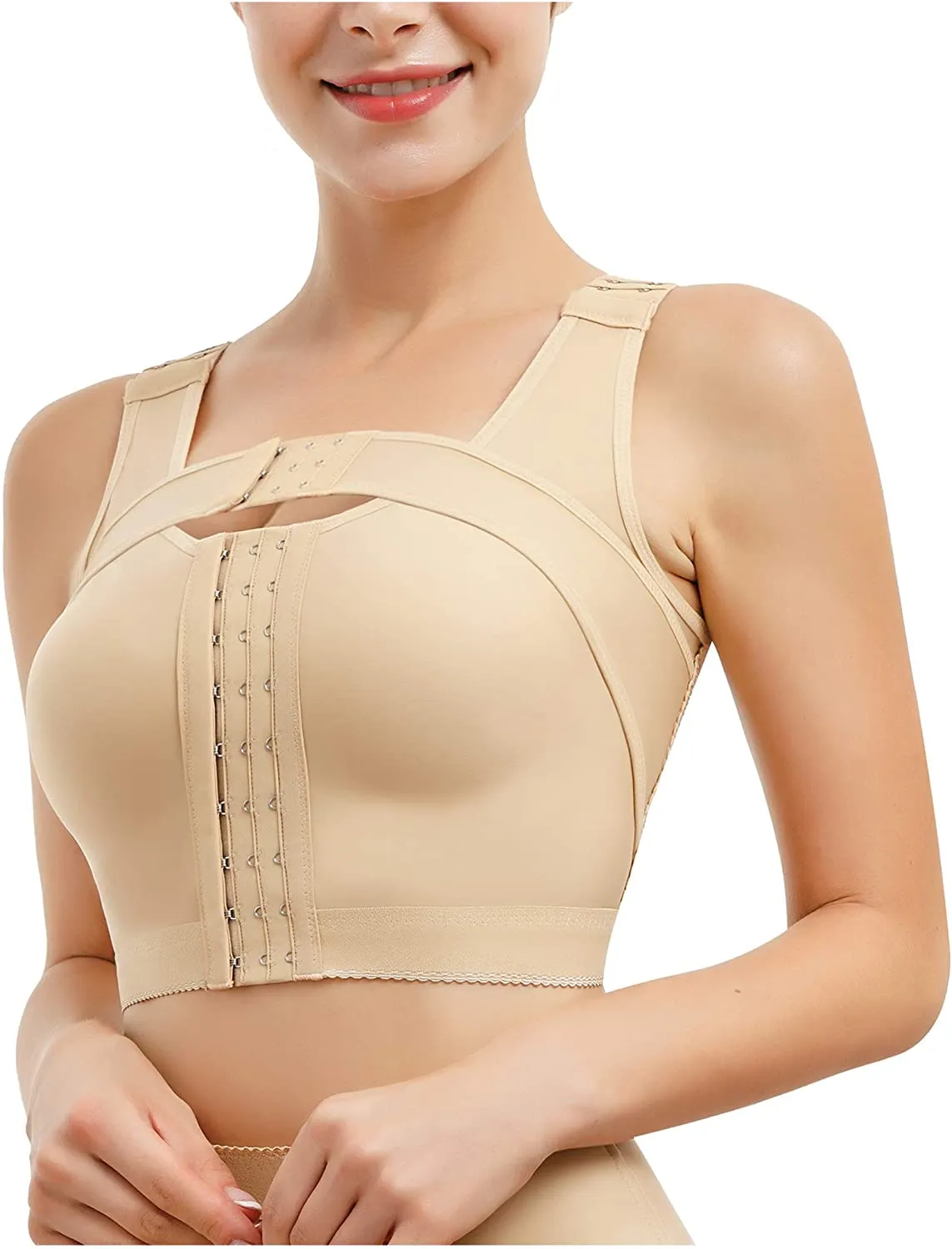 SCSTAR Post-Surgery Posture Corrector Front Closure Bra for Women