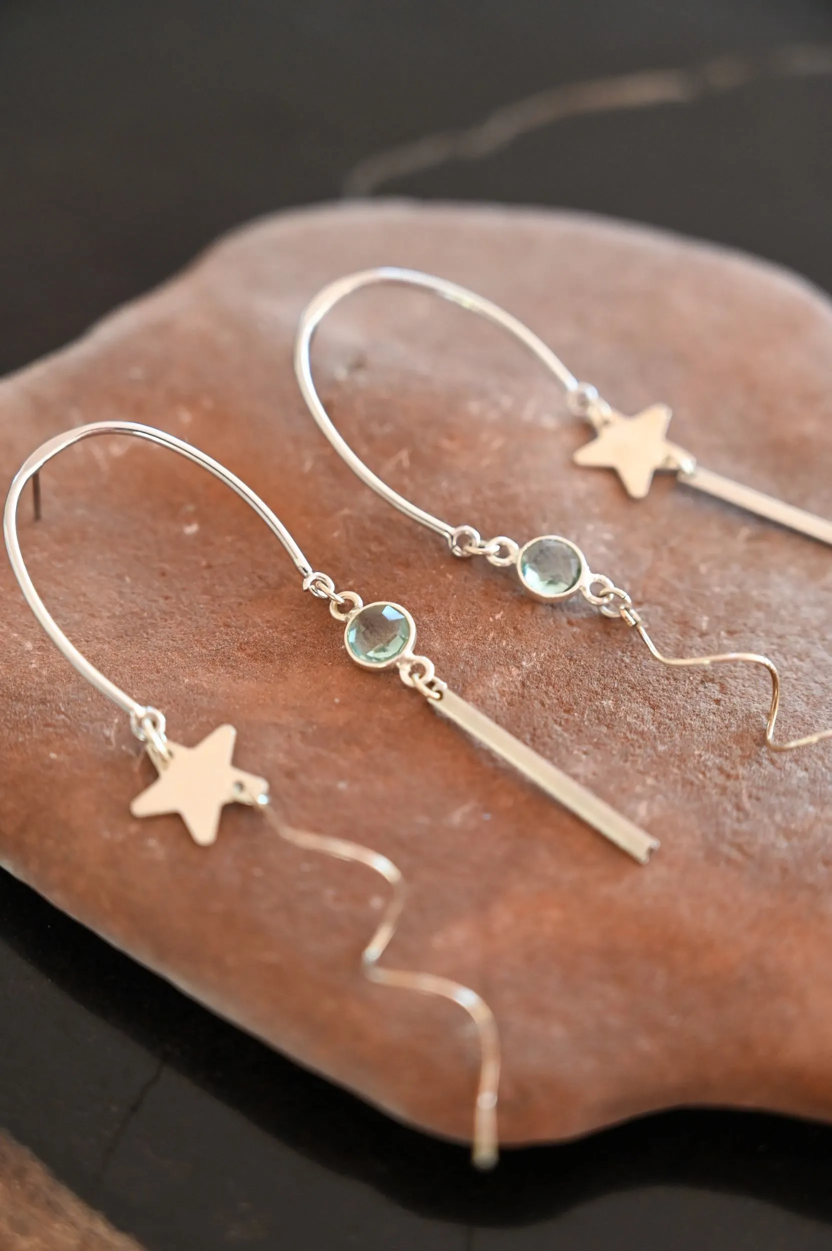 Shooting Star Silver Earrings