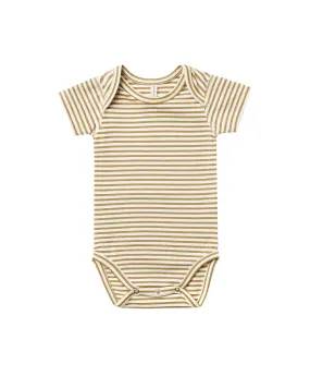 Short Sleeve Bodysuit – Gold Stripe