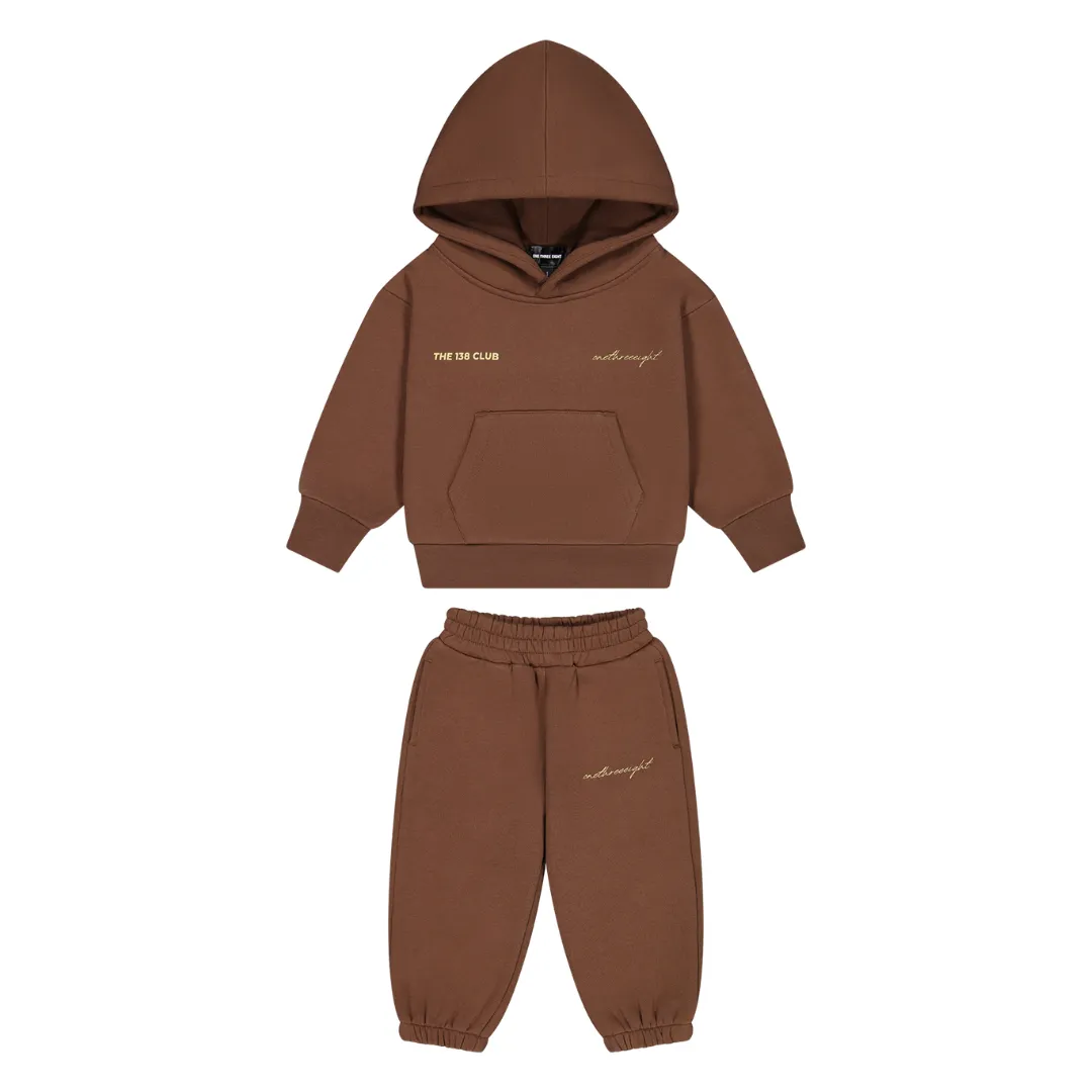 THE 138 CLUB KIDS TRACKSUIT SET - CHOCOLATE