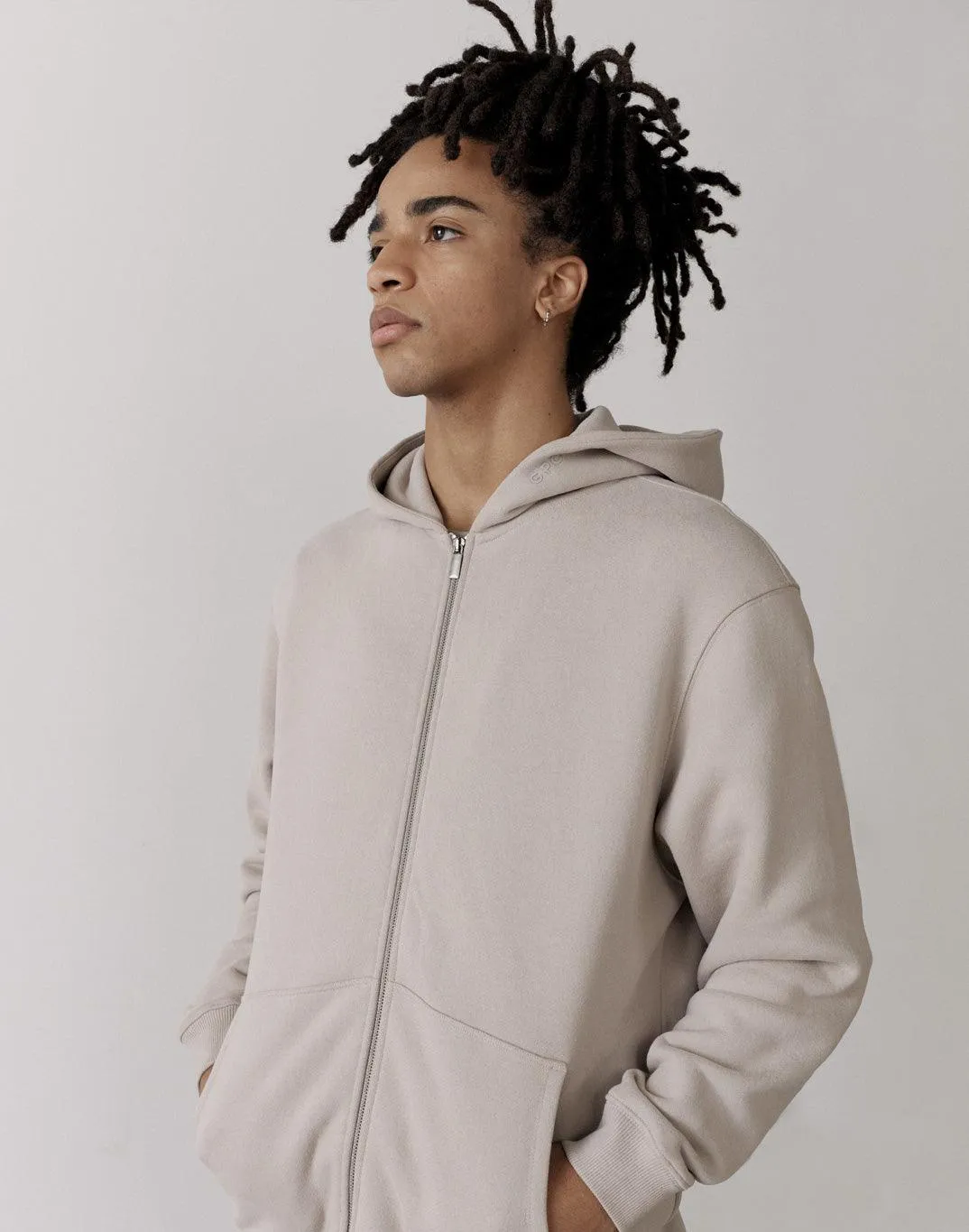 The Oversized Zip Hoodie in Ashwood