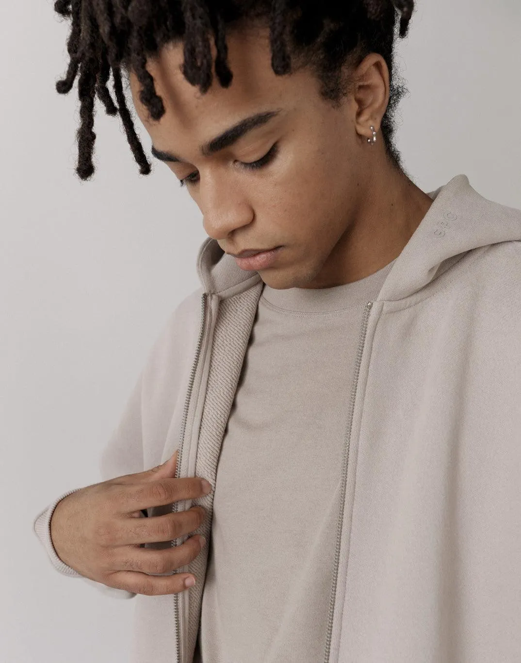 The Oversized Zip Hoodie in Ashwood