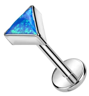 Triangle Blue Opalite Titanium Threadless Labret