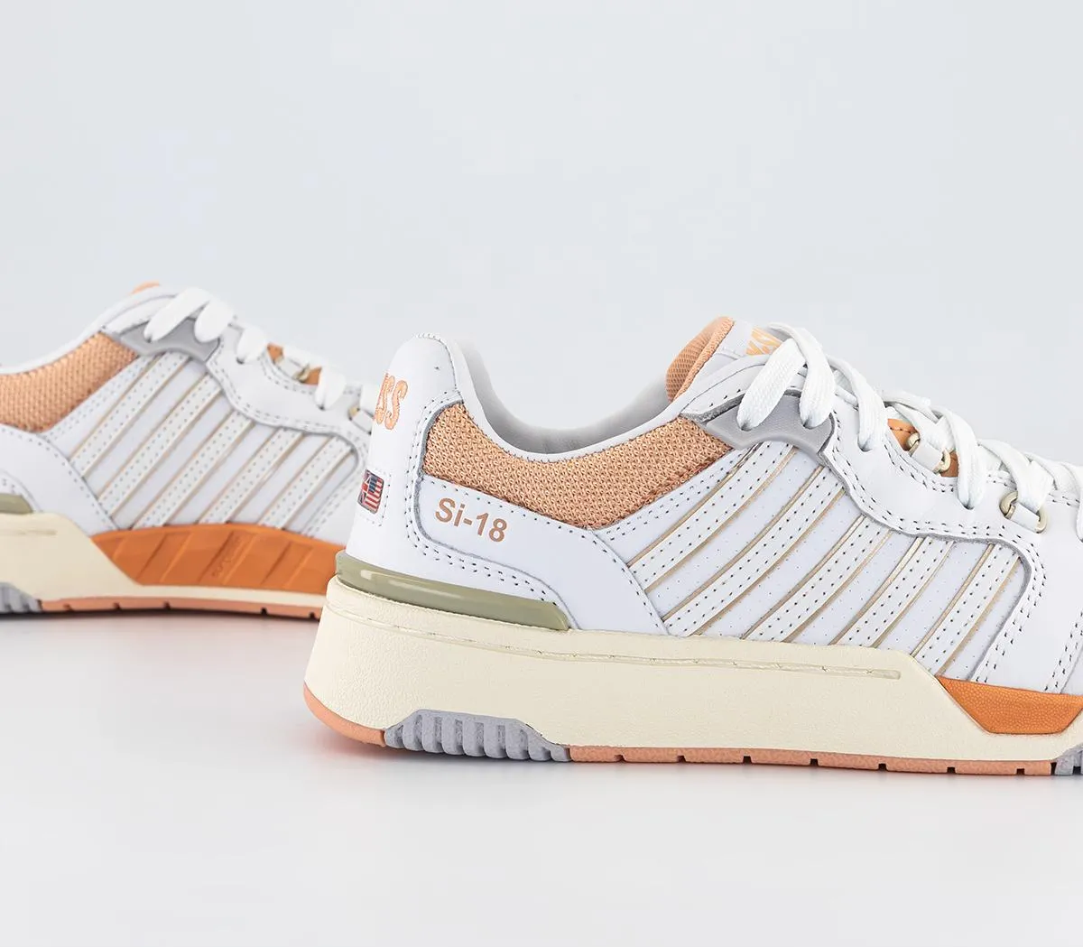 Womens K-Swiss SI-18 Rival White Almost Pink Apricot Whisper White Trainers