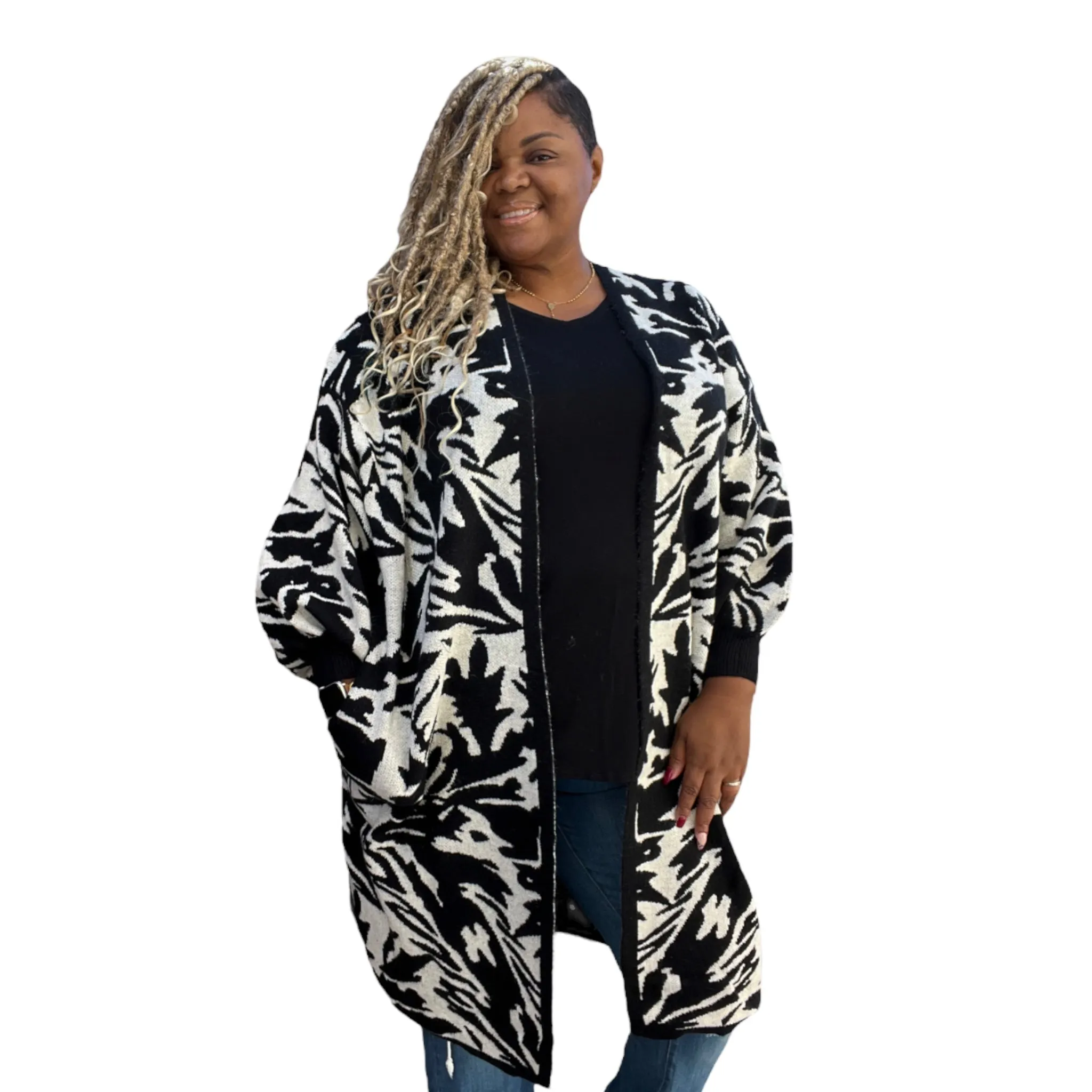 Women's Long Cozy Plus Size Open Front Cardigan No