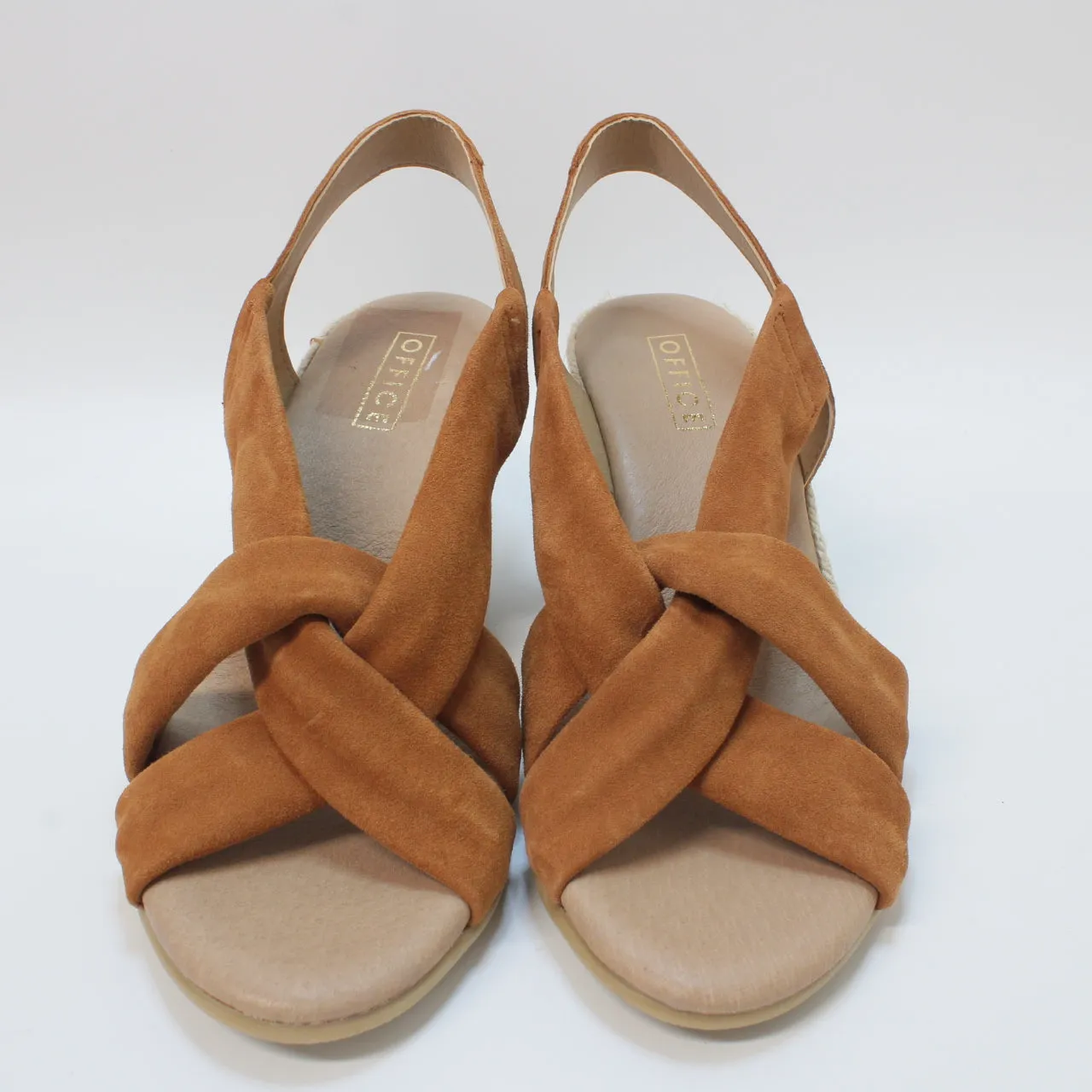 Womens Office Melly Strap Detail Espadrilles Tan Suede