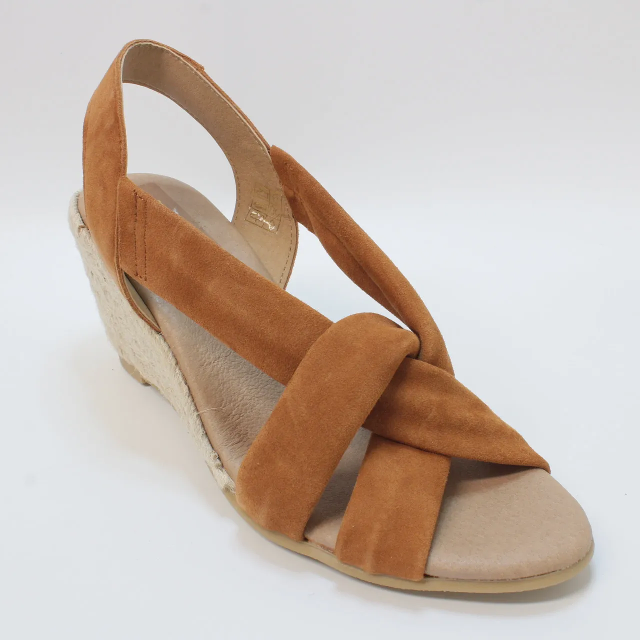 Womens Office Melly Strap Detail Espadrilles Tan Suede